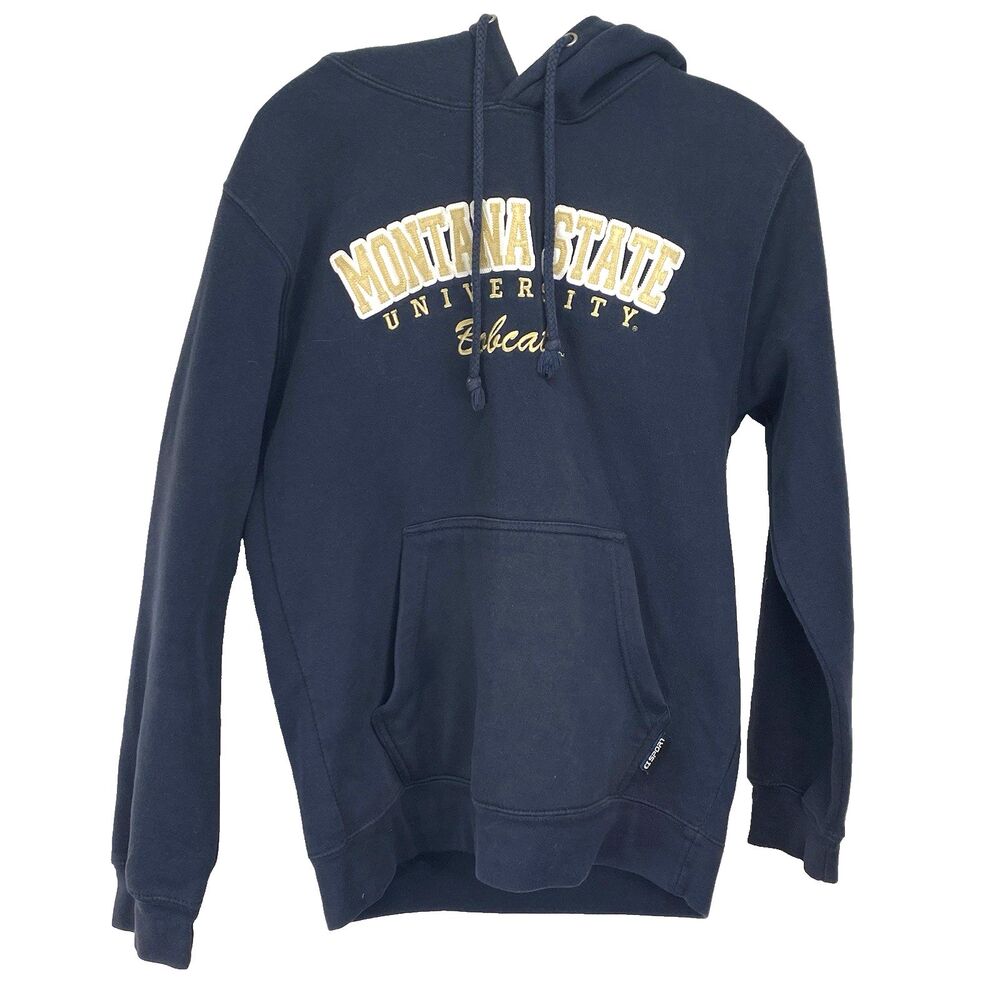 CI Sport Montana State Bobcats faded Blue Hooded Sweatshirt Women’s Small